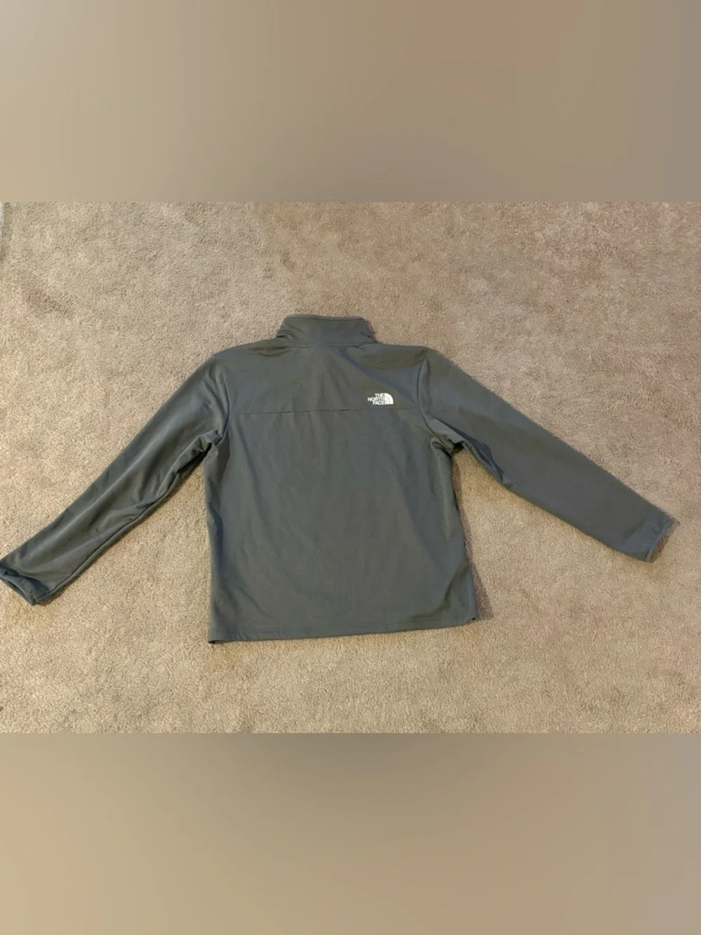 The North Face Cedar Trail Grid Fleece Quarter Zip Smoked Pearl Mens Large NWT
